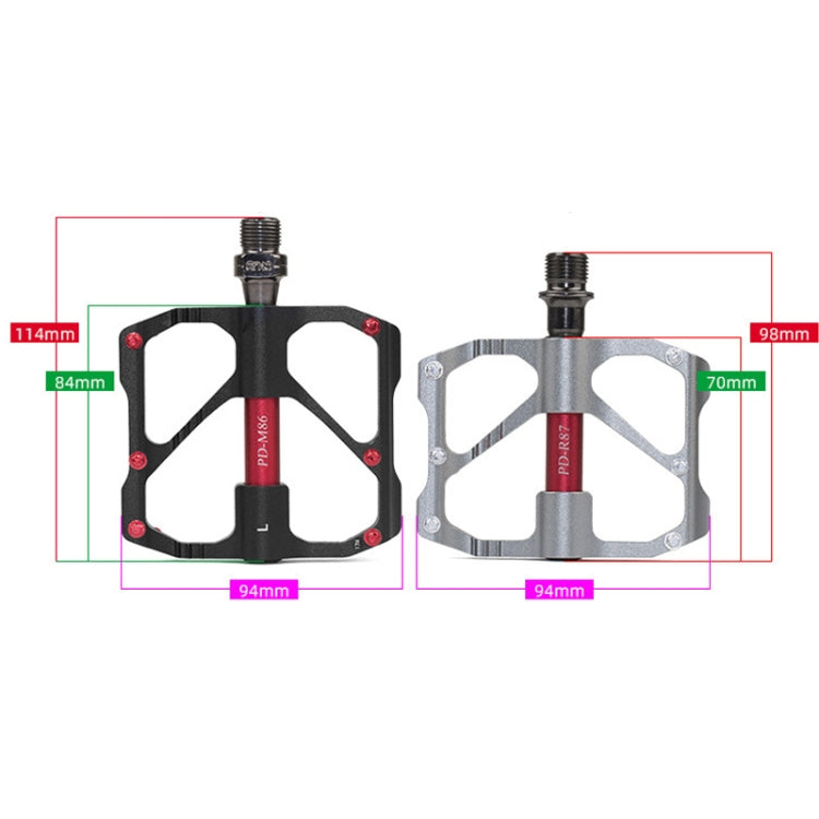 Brehn | PD-M86C  1 Paar PROMEND Fahrrad Rennrad Mountainbike 3 Palin Carbonfaser Lager Pedal (Schwarz)