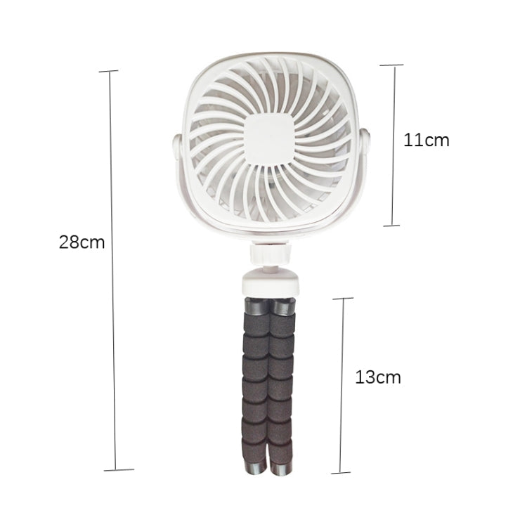 Octopus Kinderwagen Verformungsventilator Desktop Tragbar Handheld USB Klein Ventilator, Farbe: 1200mAh Weiß | Brehn