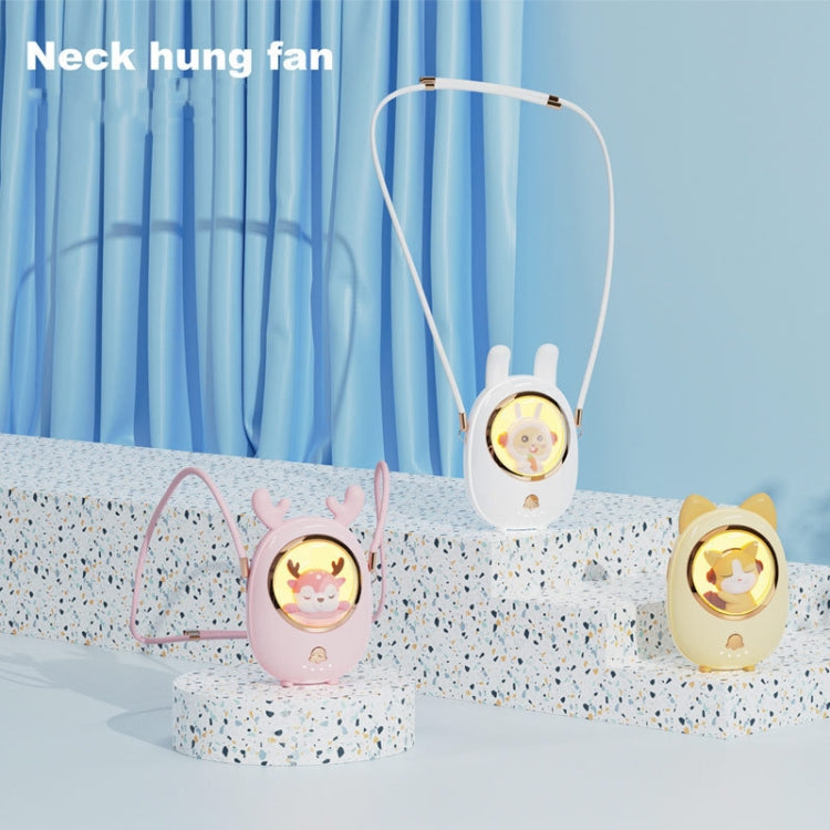 Star Pet Hängender Nackenventilator USB Handheld Leiser Luminöser Ventilator (Pink) | Brehn