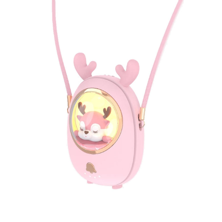 Star Pet Hängender Nackenventilator USB Handheld Leiser Luminöser Ventilator (Pink) | Brehn