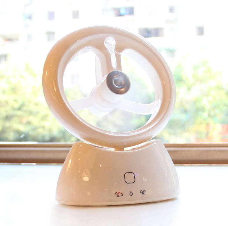 Mini USB wiederaufladbarer Spray Ventilator Studentenwohnheim Büro Desktop leiser Ventilator (glänzend Weiß) | Brehn