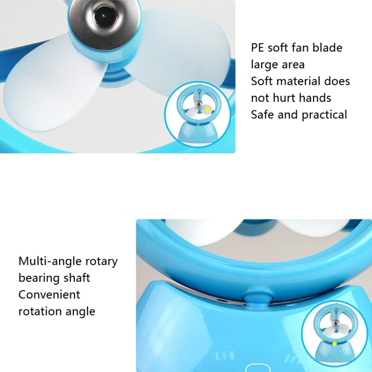 Mini USB wiederaufladbarer Spray Ventilator Studentenwohnheim Büro Desktop leiser Ventilator (glänzend Weiß) | Brehn
