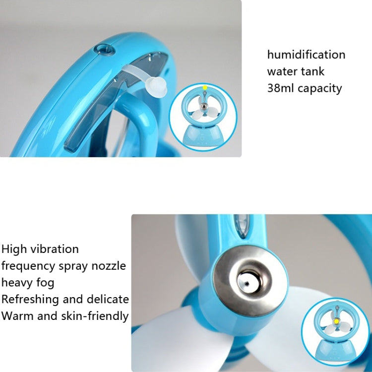 Mini USB wiederaufladbarer Spray Ventilator Studentenwohnheim Büro Desktop leiser Ventilator (glänzend Weiß) | Brehn