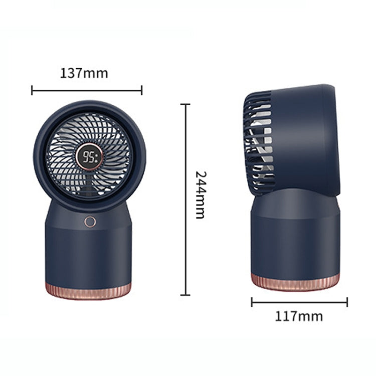 Spray Befeuchteter LED Digitalanzeige Büro Zuhause Ventilator, Stil: 3600mAh Wiederaufladbar(Weiß) | Brehn