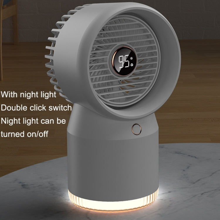 Spray Befeuchteter LED Digitalanzeige Büro Zuhause Ventilator, Stil: 3600mAh Wiederaufladbar(Weiß) | Brehn