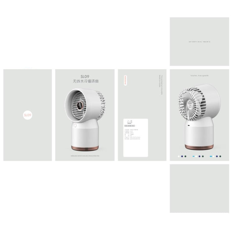 Spray Befeuchteter LED Digitalanzeige Büro Zuhause Ventilator, Stil: 3600mAh Wiederaufladbar(Weiß) | Brehn