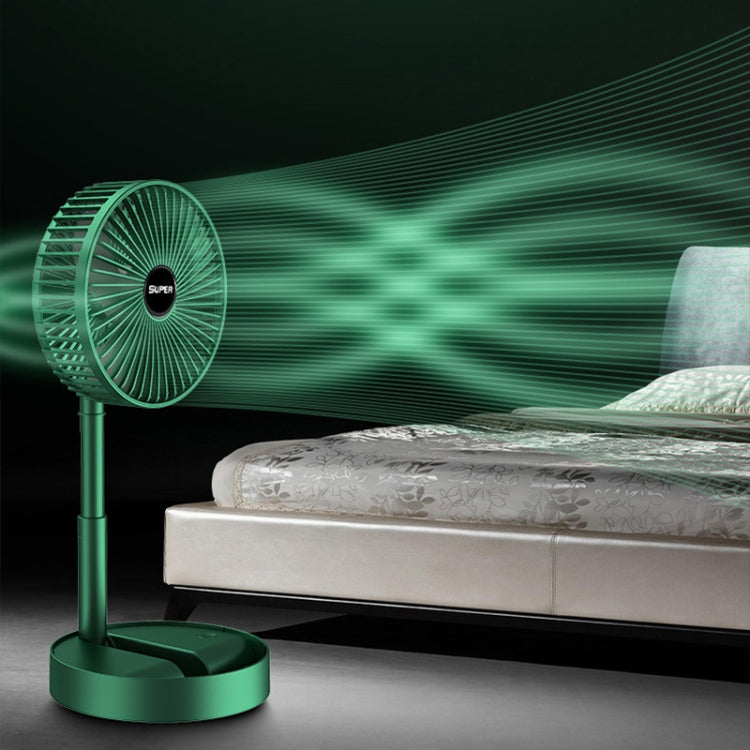 Tragbarer Faltventilator  Teleskopischer Standventilator, Stil: Wiederaufladbar (Grün) | Brehn