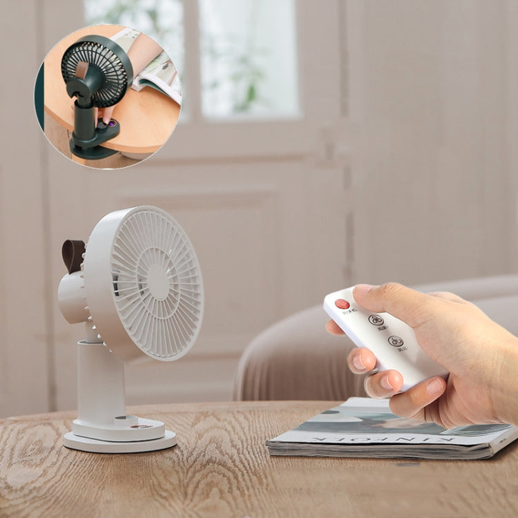 Smart Remote Control Usb Charging Shaking Head Desktop Fan Stroller Clip Fan(Green) | Brehn