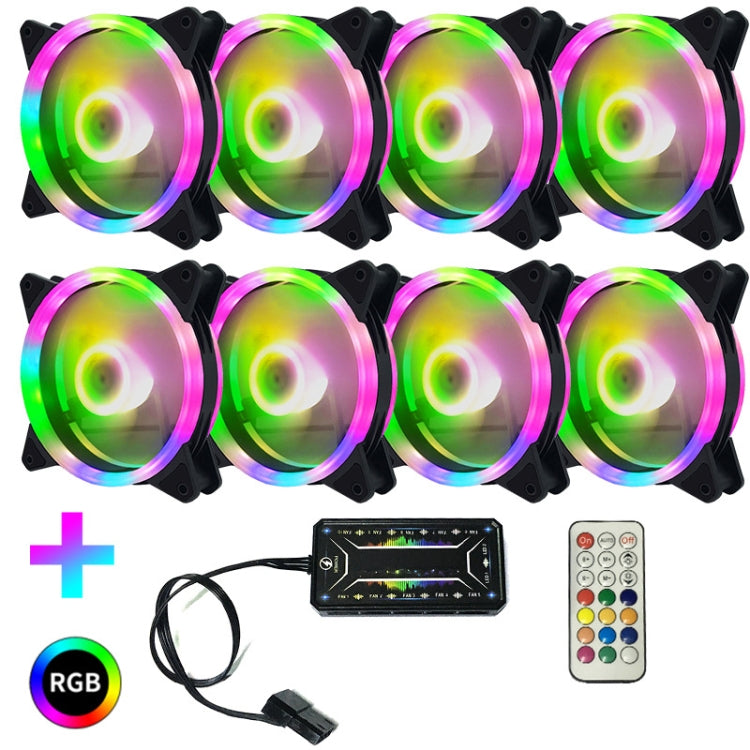 Brehn | Computer CPU RGB leuchtender Radiator 8 Lüfter+Fernbedienung