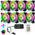 Brehn | Computer CPU RGB leuchtender Radiator 8 Lüfter+Fernbedienung