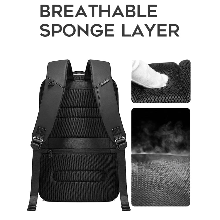 BANGE BG-7216plus Diebstahlsicherer, wasserdichter Reiserucksack für Herren, 15,6 Zoll Laptoptasche (Grau)
