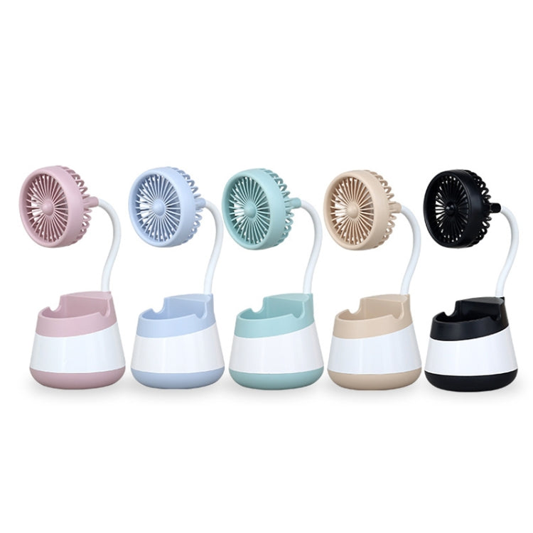 276A USB-Lade Schreibtisch Stift Halter Ventilator mit Telefon Halter Funktion Schlafsaal Tragbarer Ventilator (Rosa) | Brehn