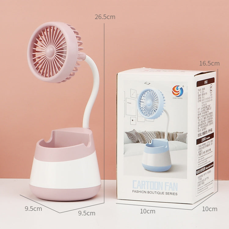 276A USB-Lade Schreibtisch Stift Halter Ventilator mit Telefon Halter Funktion Schlafsaal Tragbarer Ventilator (Rosa) | Brehn