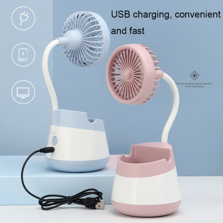 276A USB-Lade Schreibtisch Stift Halter Ventilator mit Telefon Halter Funktion Schlafsaal Tragbarer Ventilator (Rosa) | Brehn