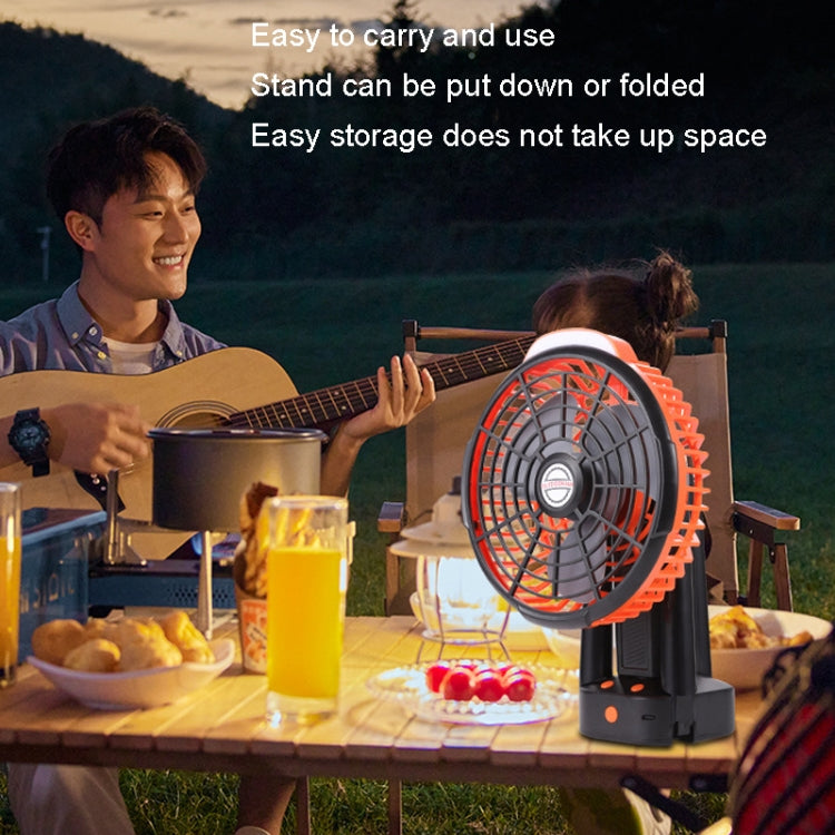 Outdoor Camping USB Lade Fan Zelt Schwenkopf Fan Mit Stativ LED Licht (Schwarz) | Brehn