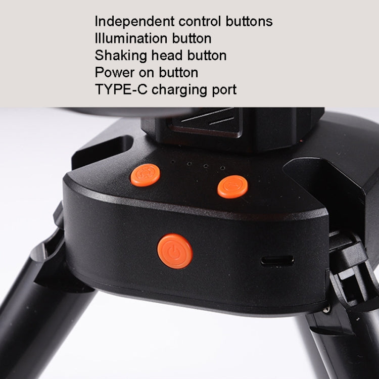 Outdoor Camping USB Lade Fan Zelt Schwenkopf Fan Mit Stativ LED Licht (Schwarz) | Brehn