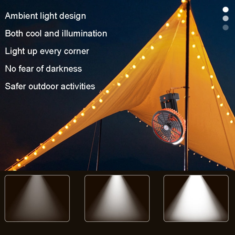Outdoor Camping USB Lade Fan Zelt Schwenkopf Fan Mit Stativ LED Licht (Schwarz) | Brehn
