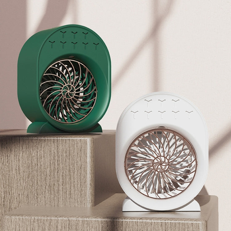 USB Spray Befeuchtung Klimaanlagenventilator Kleiner Tragbarer Desktop Luftkühler, Stil: Laden (Grün) | Brehn