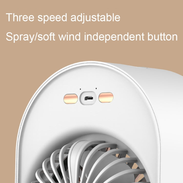 USB Spray Befeuchtung Klimaanlagenventilator Kleiner Tragbarer Desktop Luftkühler, Stil: Laden (Grün) | Brehn
