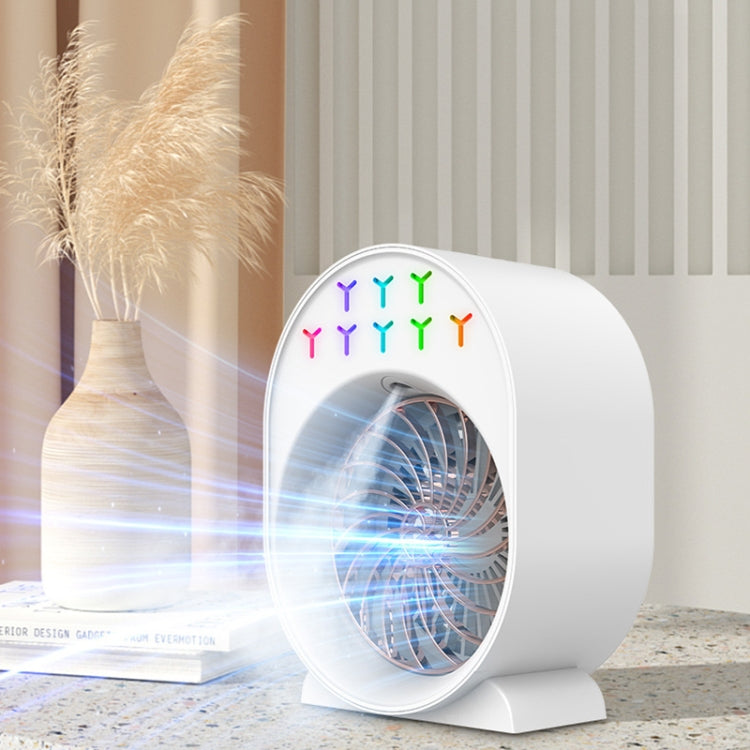 USB Spray Befeuchtung Klimaanlagenventilator Kleiner Tragbarer Desktop Luftkühler, Stil: Laden (Grün) | Brehn