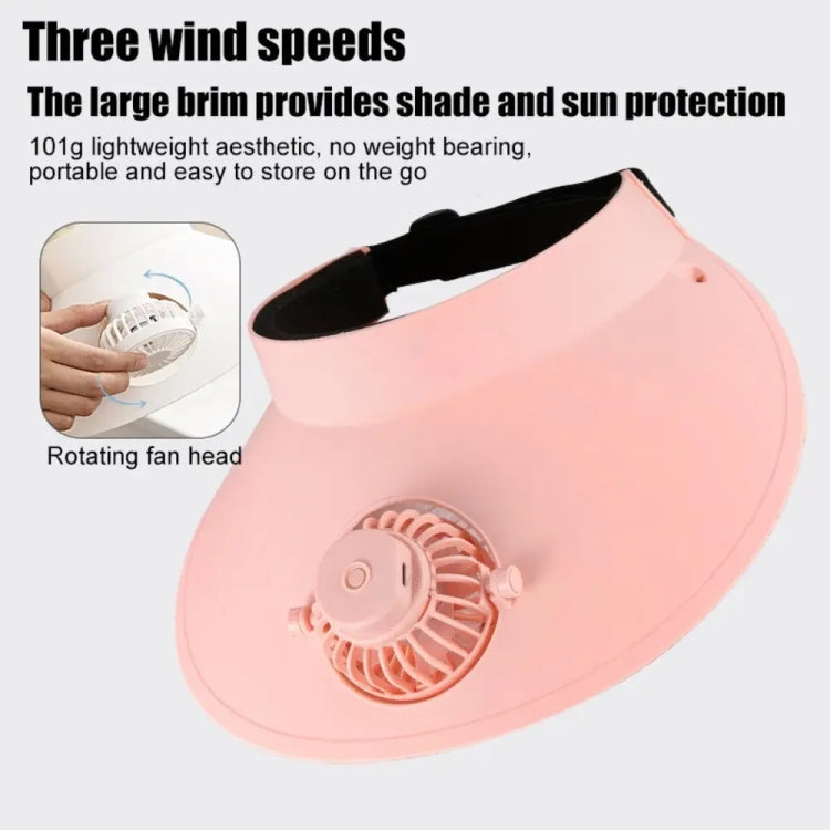 Sommer Outdoor Sonnenschutz Verstellbarer Rotierender Ventilator Sonnenhut (Rosa) | Brehn