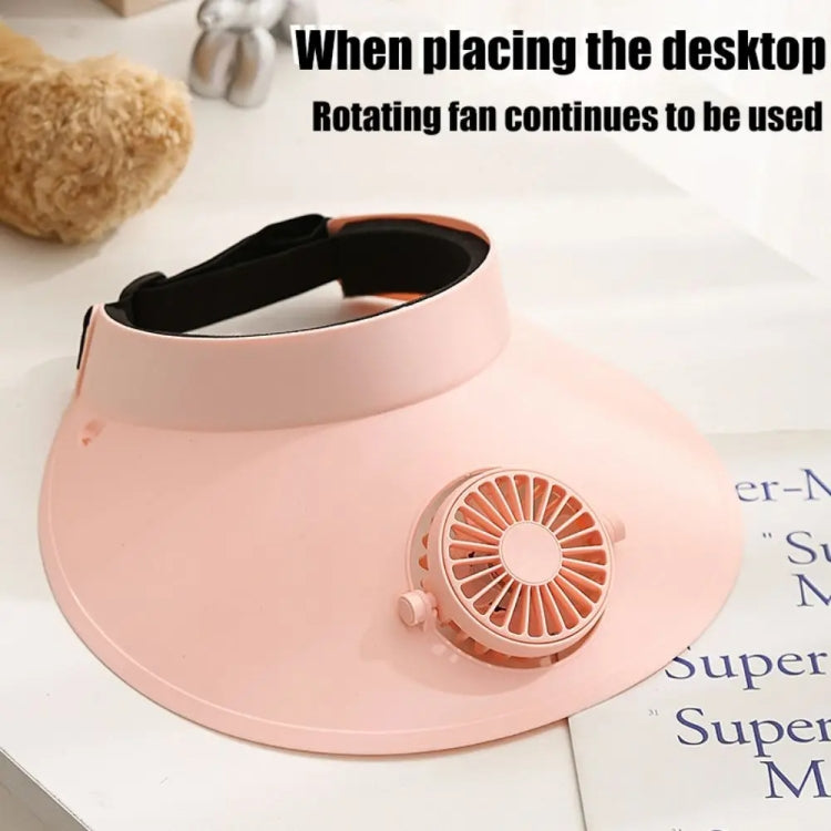 Sommer Outdoor Sonnenschutz Verstellbarer Rotierender Ventilator Sonnenhut (Rosa) | Brehn