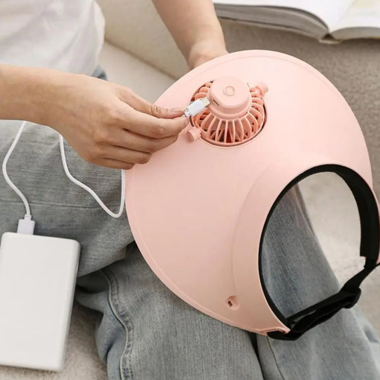 Sommer Outdoor Sonnenschutz Verstellbarer Rotierender Ventilator Sonnenhut (Rosa) | Brehn
