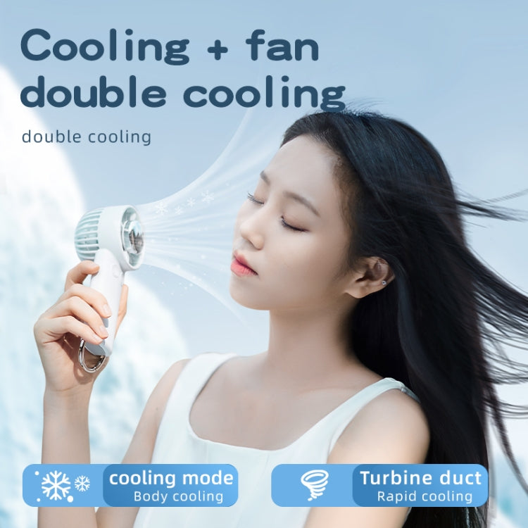 Outdoor Handheld Ice Air Conditioning Fan Astronaut Night Light Semiconductor Cooling Fan (Hellblau) | Brehn