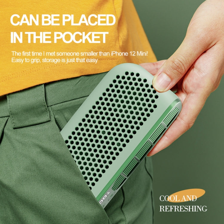 USB-Ladung Digitalanzeige Tragbarer klingenloser Outdoor Mini Nachtlicht Ventilator (Grün) | Brehn