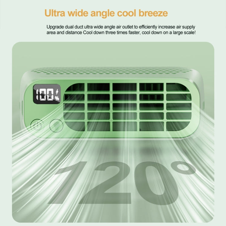 USB-Ladung Digitalanzeige Tragbarer klingenloser Outdoor Mini Nachtlicht Ventilator (Grün) | Brehn