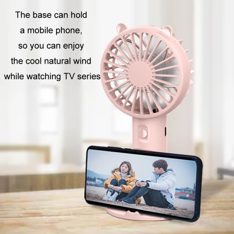 Mini USB Handheld Fan Wiederaufladbar Tragbar Desktop Telefonhalter (Pink) | Brehn