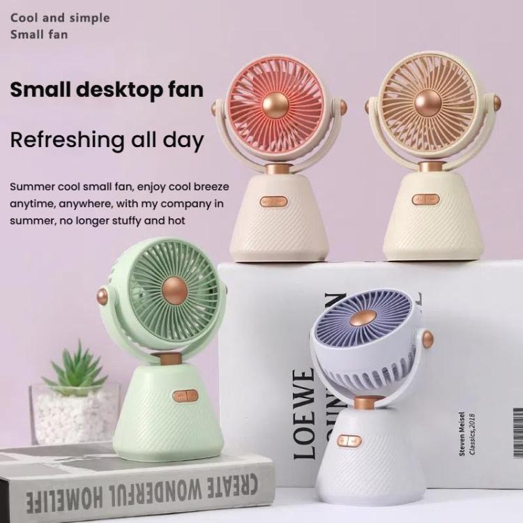Desktop 100-Geschwindigkeits Mini Studenten Schlafzimmer Ventilator Tragbarer USB Aufladbarer Desktop Kleiner Ventilator (Beige) | Brehn