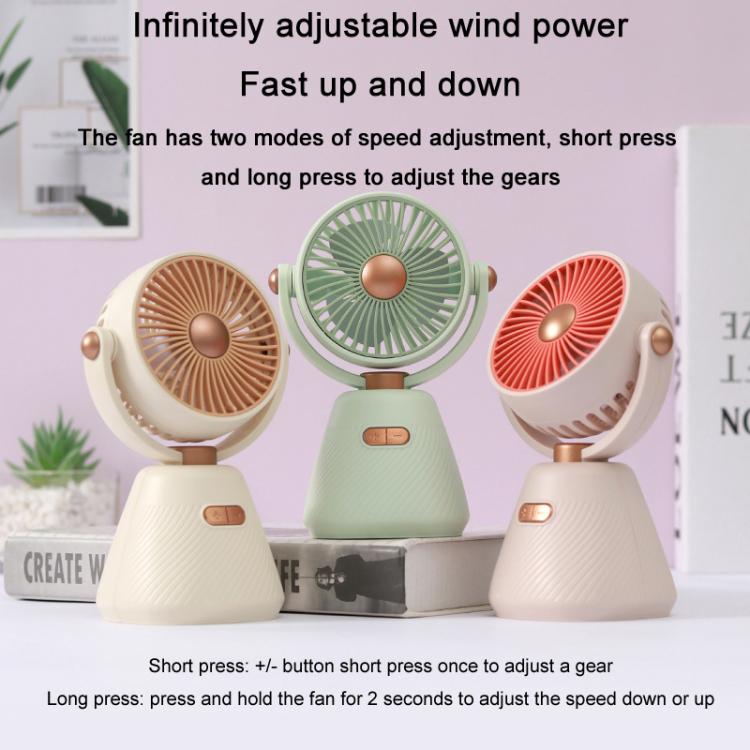 Desktop 100-Geschwindigkeits Mini Studenten Schlafzimmer Ventilator Tragbarer USB Aufladbarer Desktop Kleiner Ventilator (Beige) | Brehn