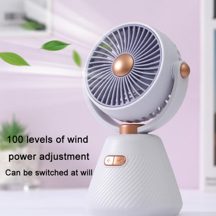 Desktop 100-Geschwindigkeits Mini Studenten Schlafzimmer Ventilator Tragbarer USB Aufladbarer Desktop Kleiner Ventilator (Beige) | Brehn