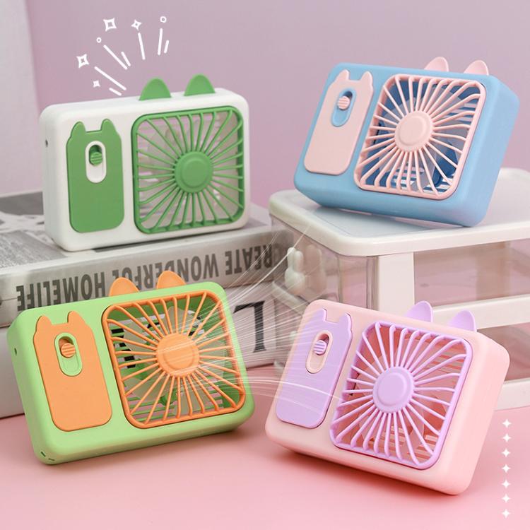 Niedlicher Cartoon-Kitten-Kamera Handheld Großer Wind Wiederaufladbarer Ventilator Mit Ständer Tischventilator (Rosa) | Brehn