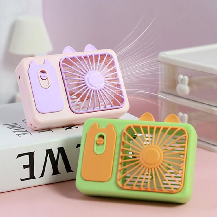 Niedlicher Cartoon-Kitten-Kamera Handheld Großer Wind Wiederaufladbarer Ventilator Mit Ständer Tischventilator (Rosa) | Brehn