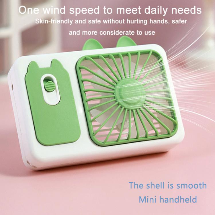 Niedlicher Cartoon-Kitten-Kamera Handheld Großer Wind Wiederaufladbarer Ventilator Mit Ständer Tischventilator (Rosa) | Brehn