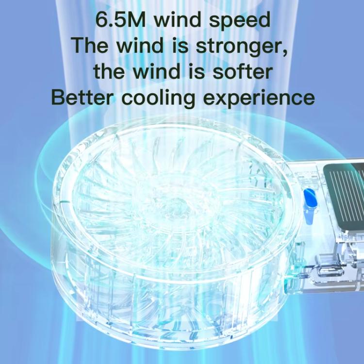 Solarbetriebener Handheld- und Tischventilator mit 5-Geschwindigkeits-Turbo 12 Klingen USB Type-C Schnellladung (Schwarz) | Brehn