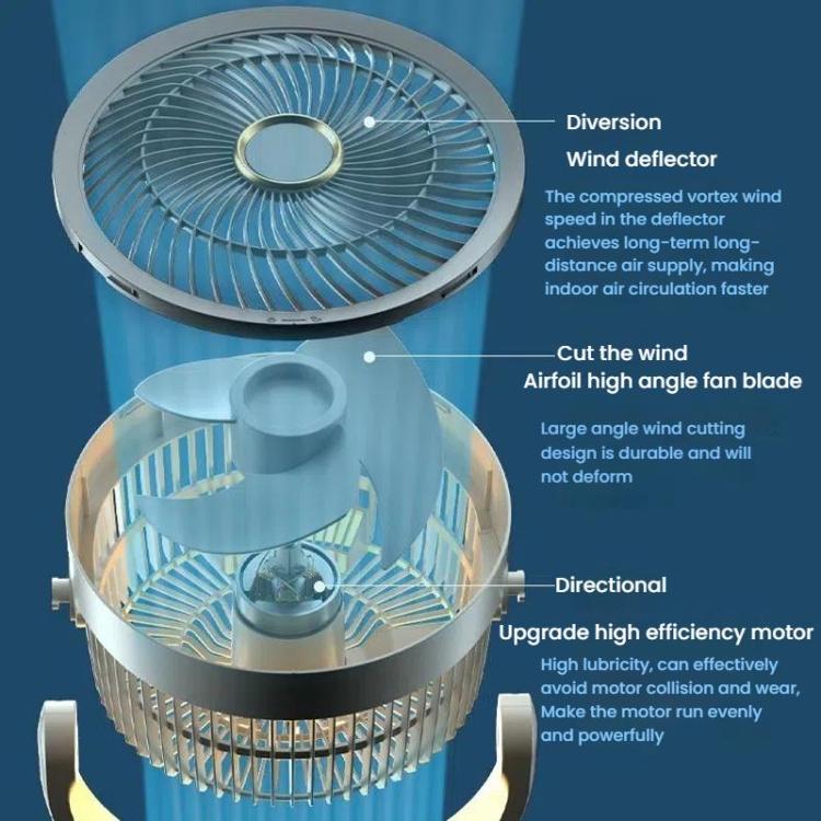 Luftzirkulationsventilator Turbo Licht Konvektionsstandventilator mit Fernbedienung Timer Bodenventilator, Stil: Wiederaufladbar | Brehn