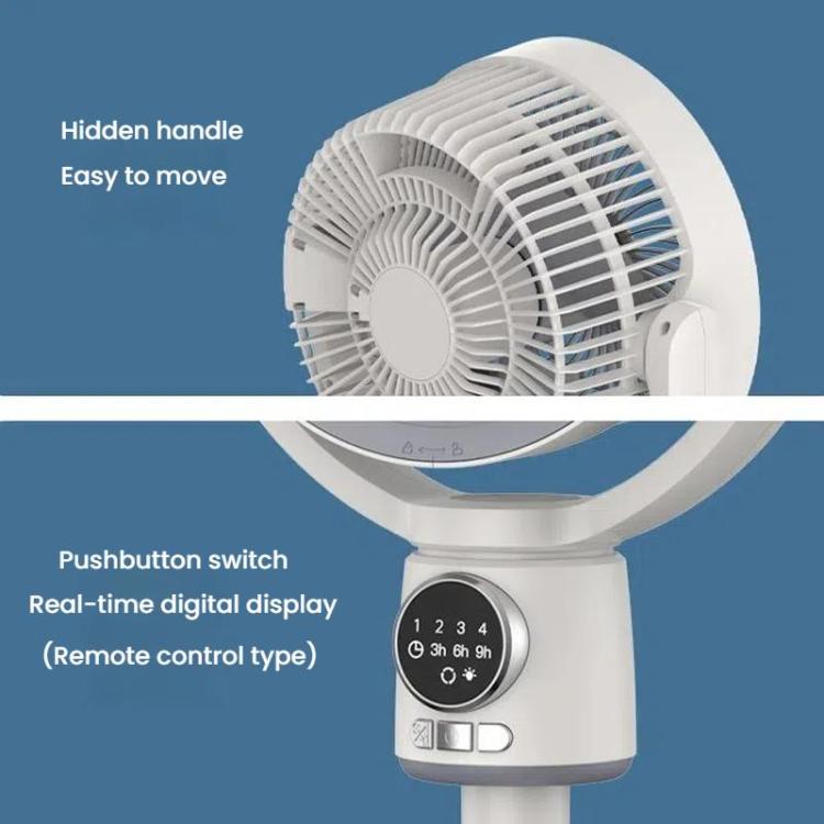 Luftzirkulationsventilator Turbo Licht Konvektionsstandventilator mit Fernbedienung Timer Bodenventilator, Stil: Wiederaufladbar | Brehn
