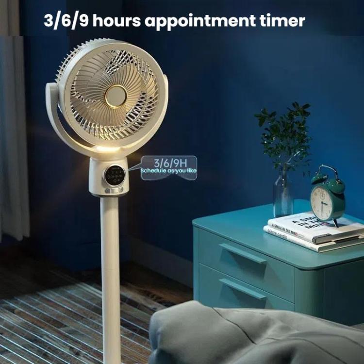 Luftzirkulationsventilator Turbo Licht Konvektionsstandventilator mit Fernbedienung Timer Bodenventilator, Stil: Wiederaufladbar | Brehn