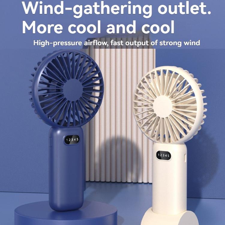 5-Gang Windgeschwindigkeits-Handheld-USB-Lade-Kleiner Ventilator Mit Tischständer (Dunkelblau) | Brehn