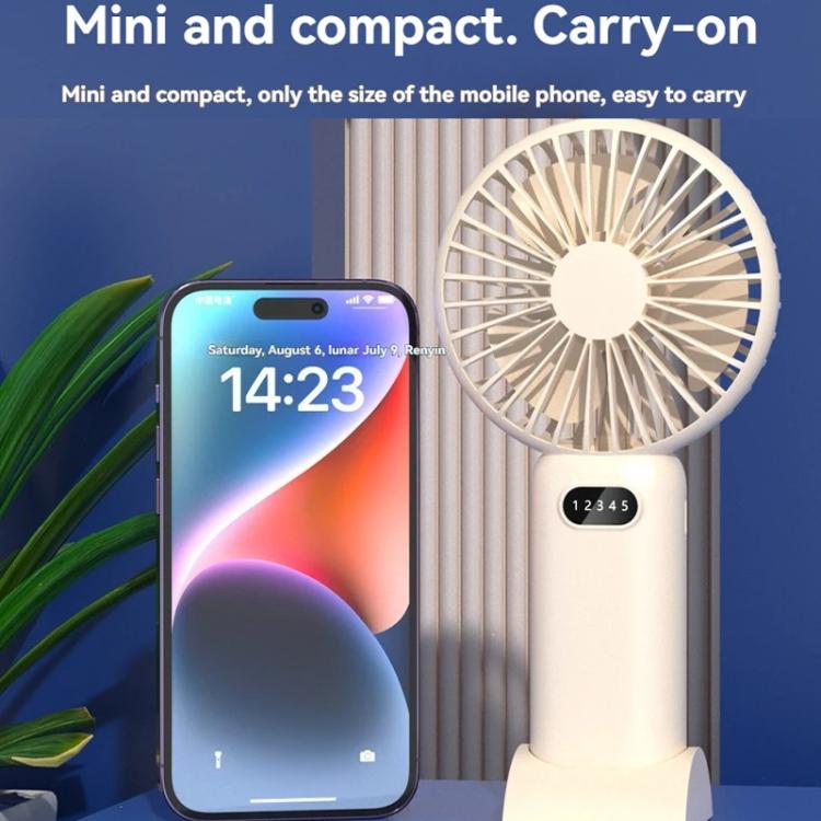 5-Gang Windgeschwindigkeits-Handheld-USB-Lade-Kleiner Ventilator Mit Tischständer (Dunkelblau) | Brehn