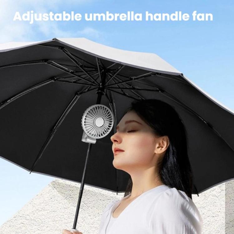 Faltender hängender Regenschirmventilator USB Handheld tragbarer Regenschirmclipventilator kompakter Desktopventilator (Weiß) | Brehn