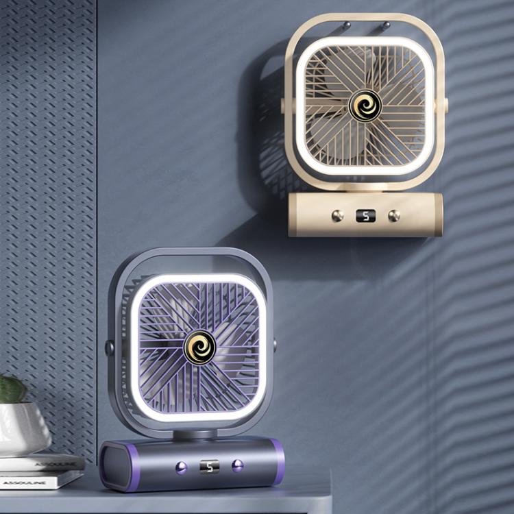 Desktop Mini Büro Stiller USB Wandventilator, Farbe: Grau Wiederaufladbar 1200mAh | Brehn