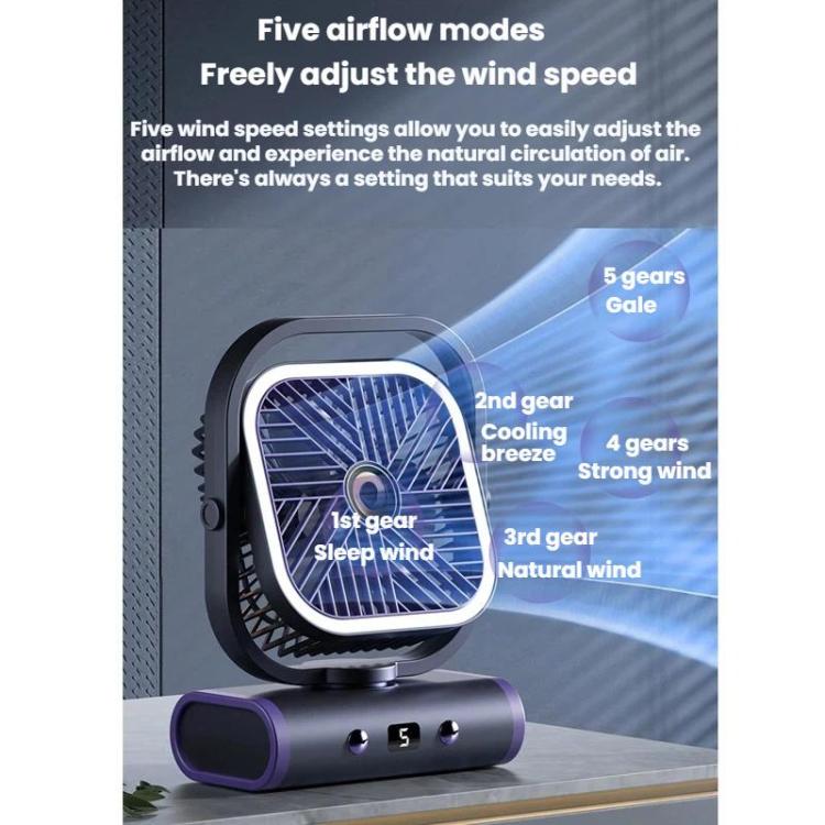Desktop Mini Büro Silent USB Wandventilator, Farbe: Grau Plug-in | Brehn
