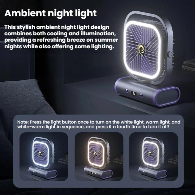 Desktop Mini Büro Stiller USB Wandventilator, Farbe: Grau Wiederaufladbar 1200mAh | Brehn
