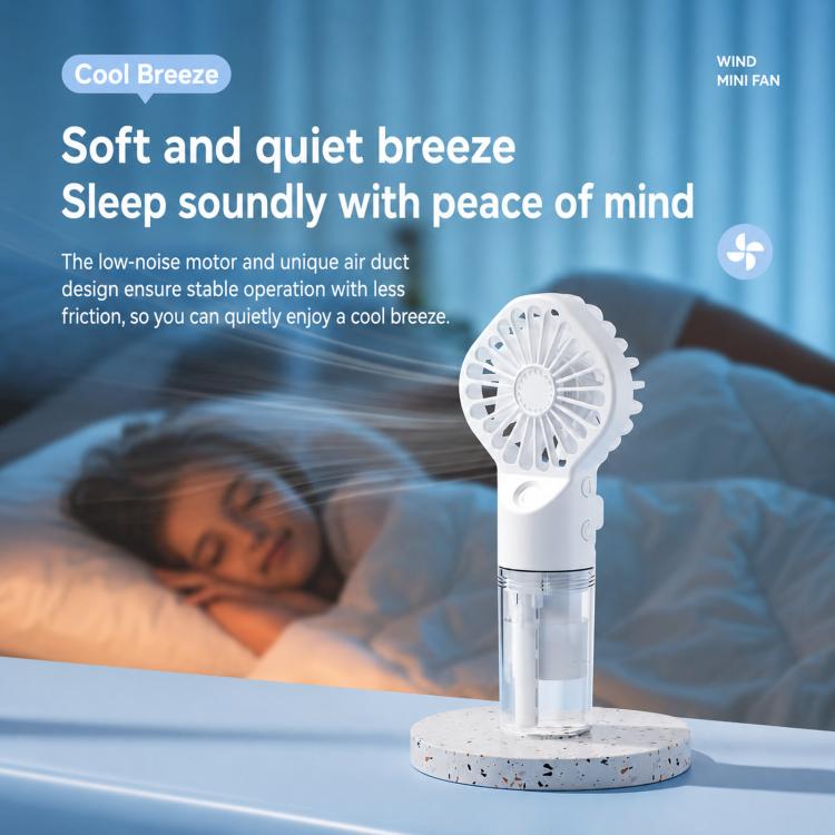 Handheld Misting Fan Tragbarer Wasser Spray Ventilator Typ-C Wiederaufladbarer Mini Persönlicher Gesicht Nebel Ventilator (F3 Weiß) | Brehn