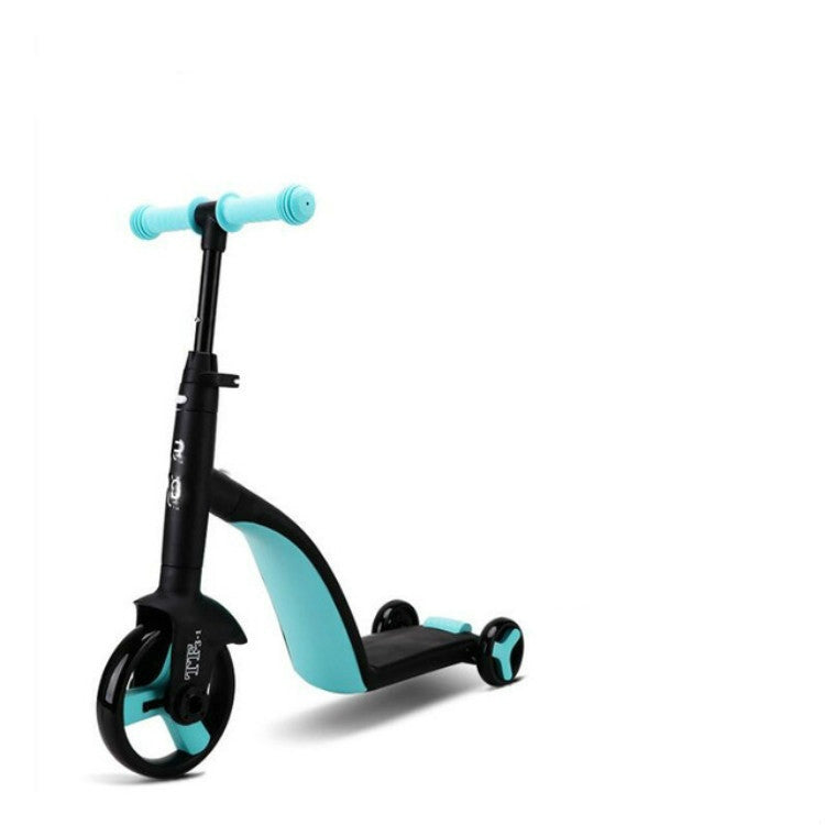 Brehn | nadle Faltbares Dreirädriges Drei-Modus Gleichgewicht Fahrrad Kinder Roller (Blau)