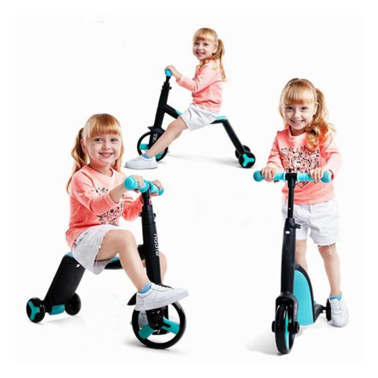Brehn | nadle Faltbares Dreirädriges Drei-Modus Gleichgewicht Fahrrad Kinder Roller (Blau)